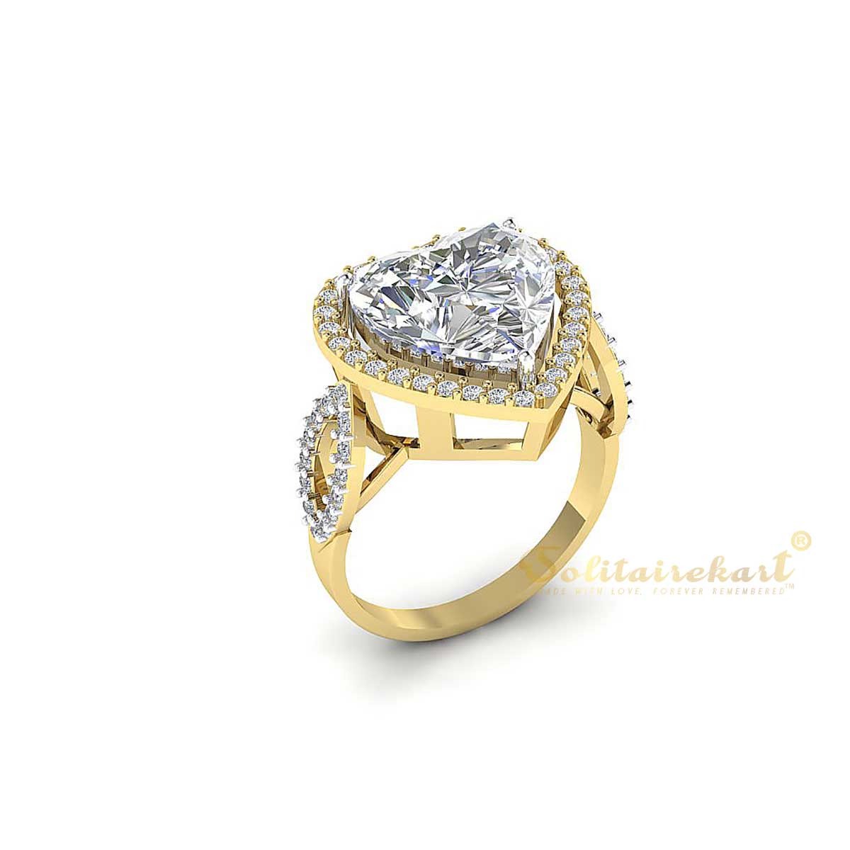 Glossy Twin Band 22k Gold CZ Ring w/ Solitaire – Andaaz Jewelers