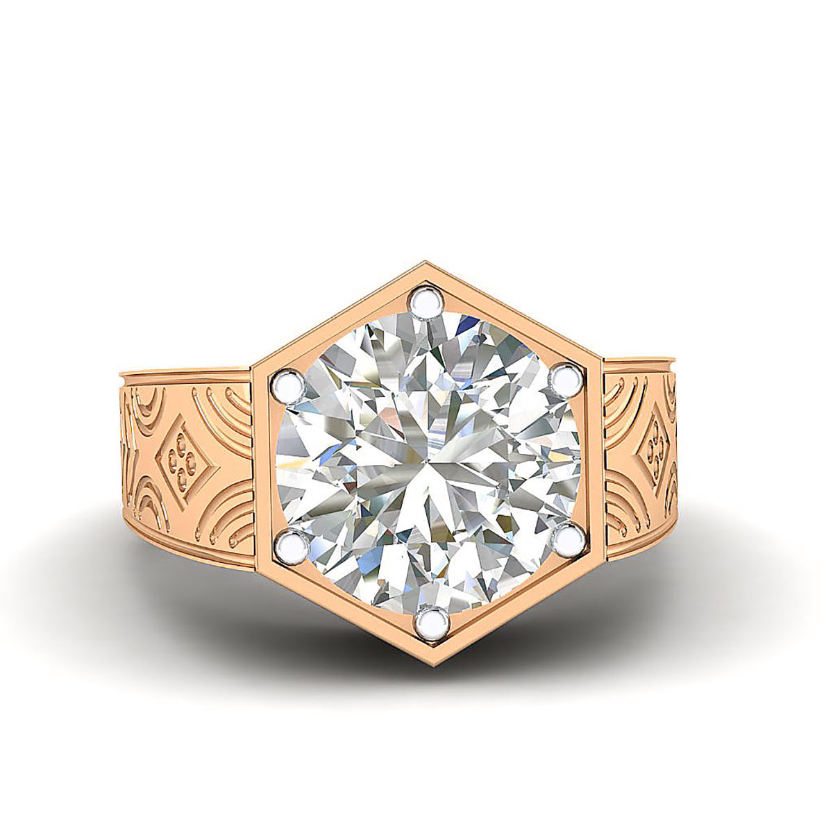 Men's Solitaire 1/2 Carat Diamond Ring in 14K Gold