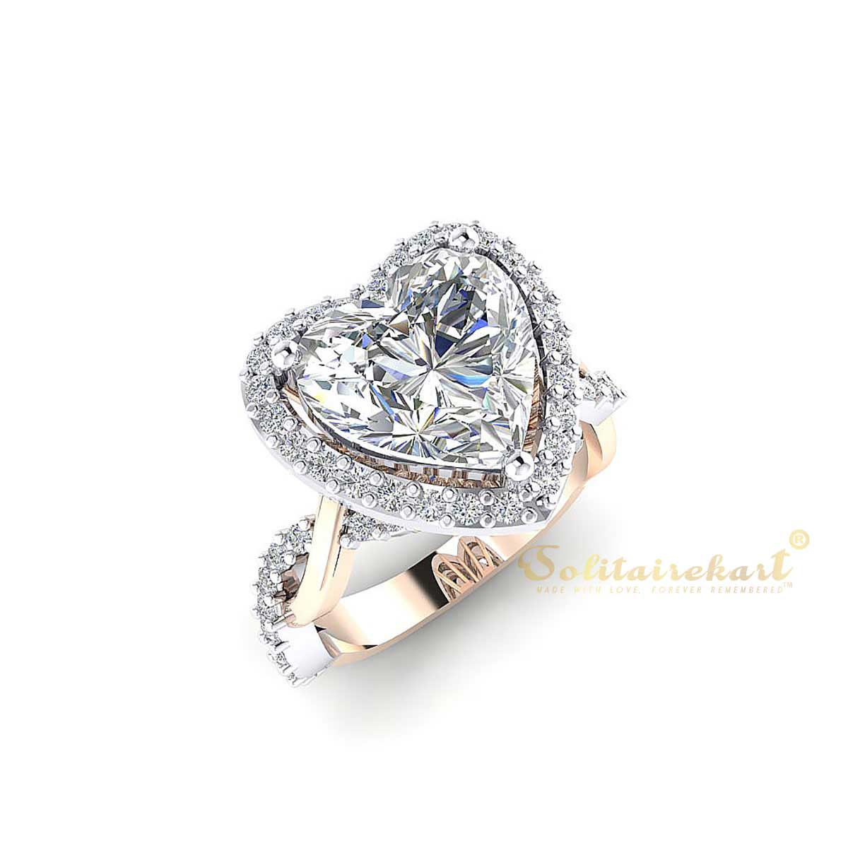 Heart Diamond Bezel Set Wide Gold Cigar Statement Ring ♥ |  sillyshinydiamonds