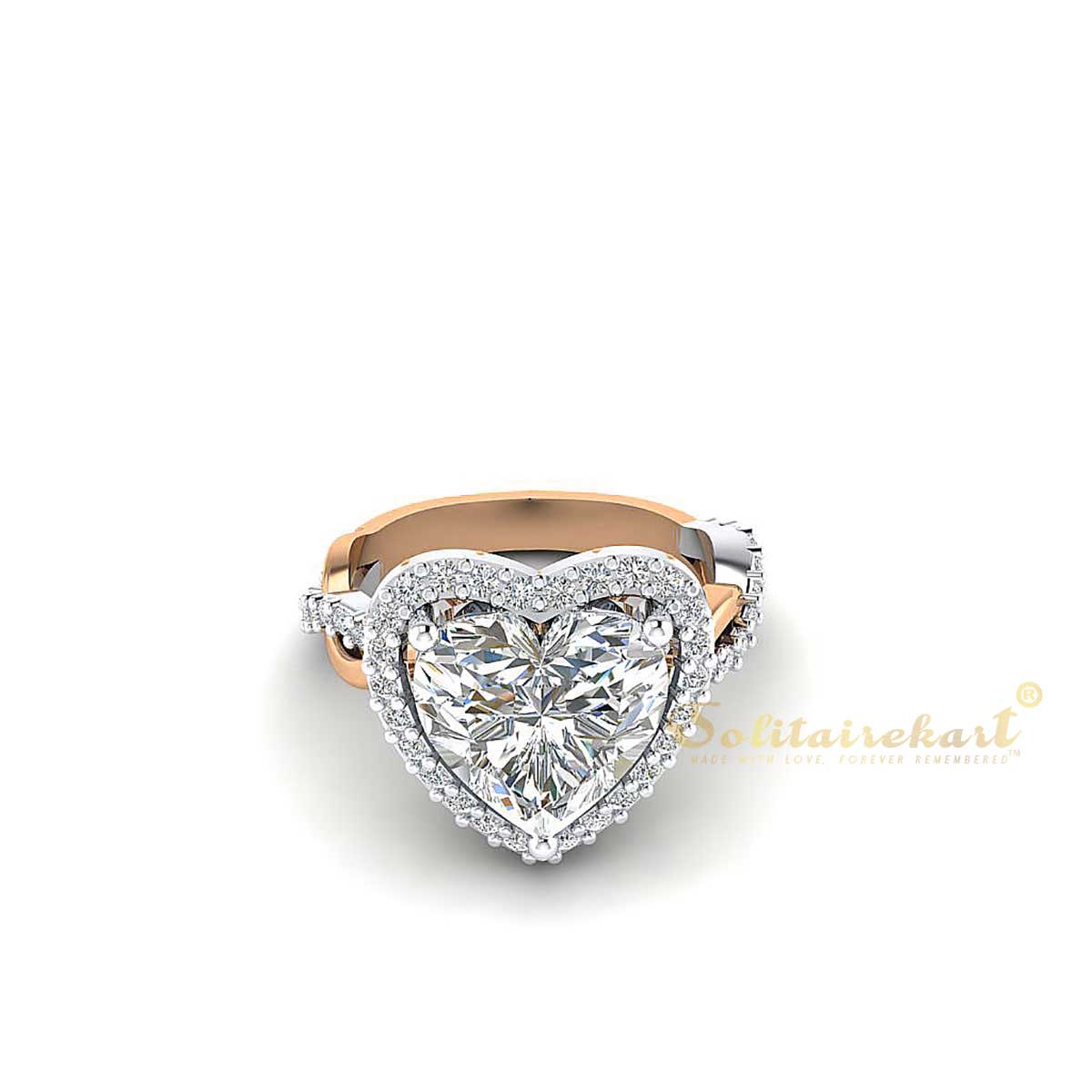 Wholesaler of 18kt rose gold hallmark flower heart design ring | Jewelxy -  160430