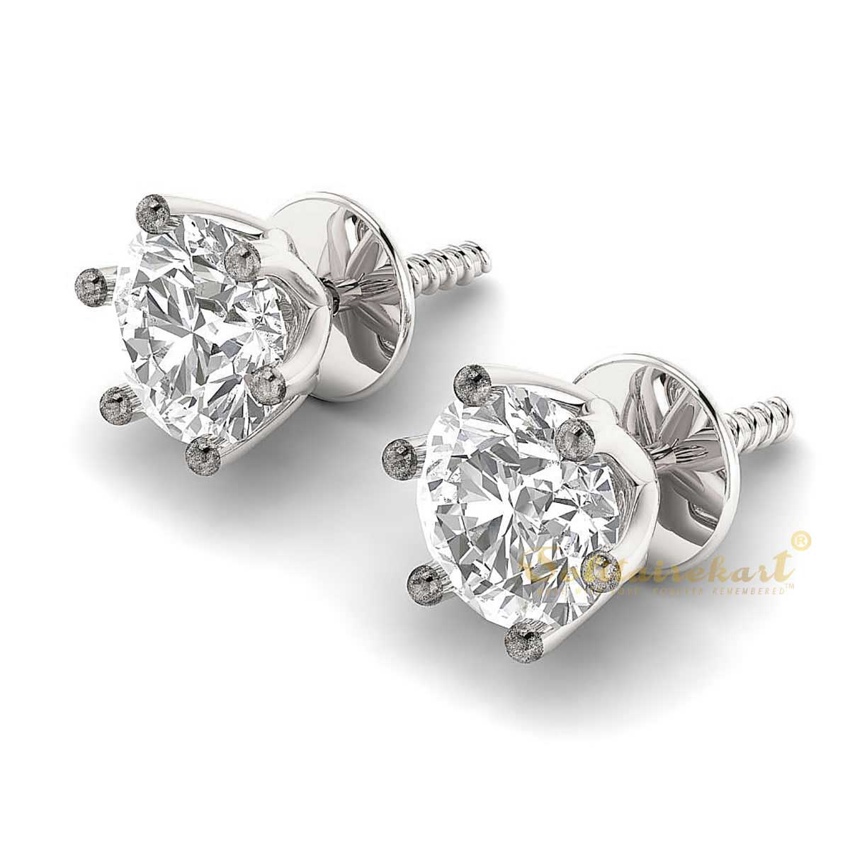Diamond Stud Earrings 6 Prong Setting | RENÉSIM