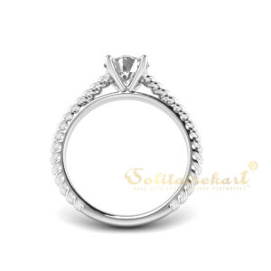 lab grown diamond solitaire ring in 18k white gold