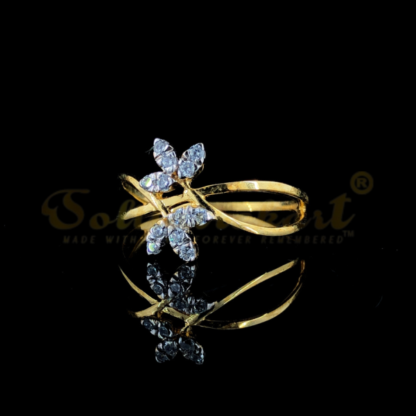 Celestial Charm: The 18K Gold Natural Diamond Harmony Ring