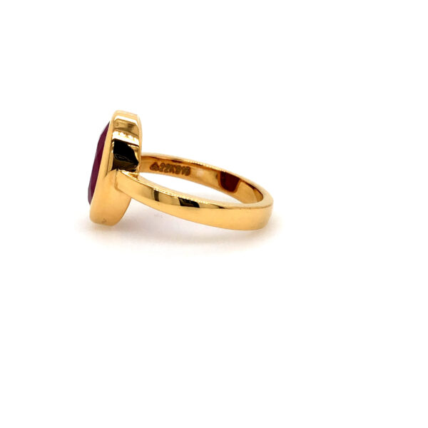 22K sold studded gold ruby ring